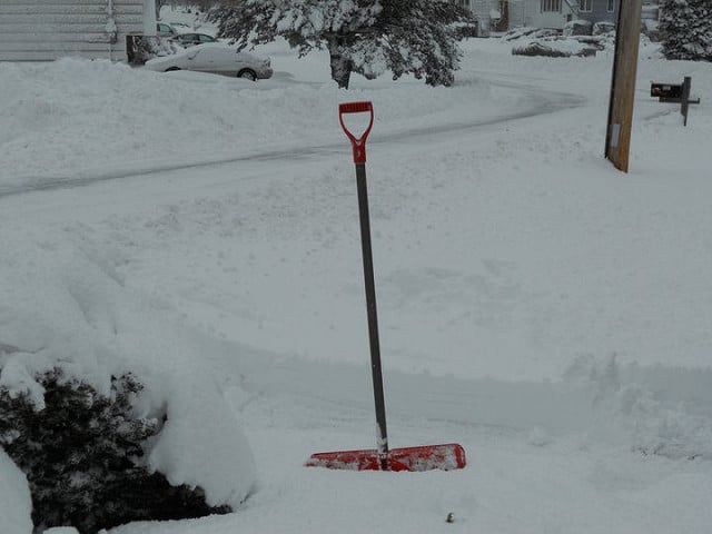 Snow Shovel in Deep Snow