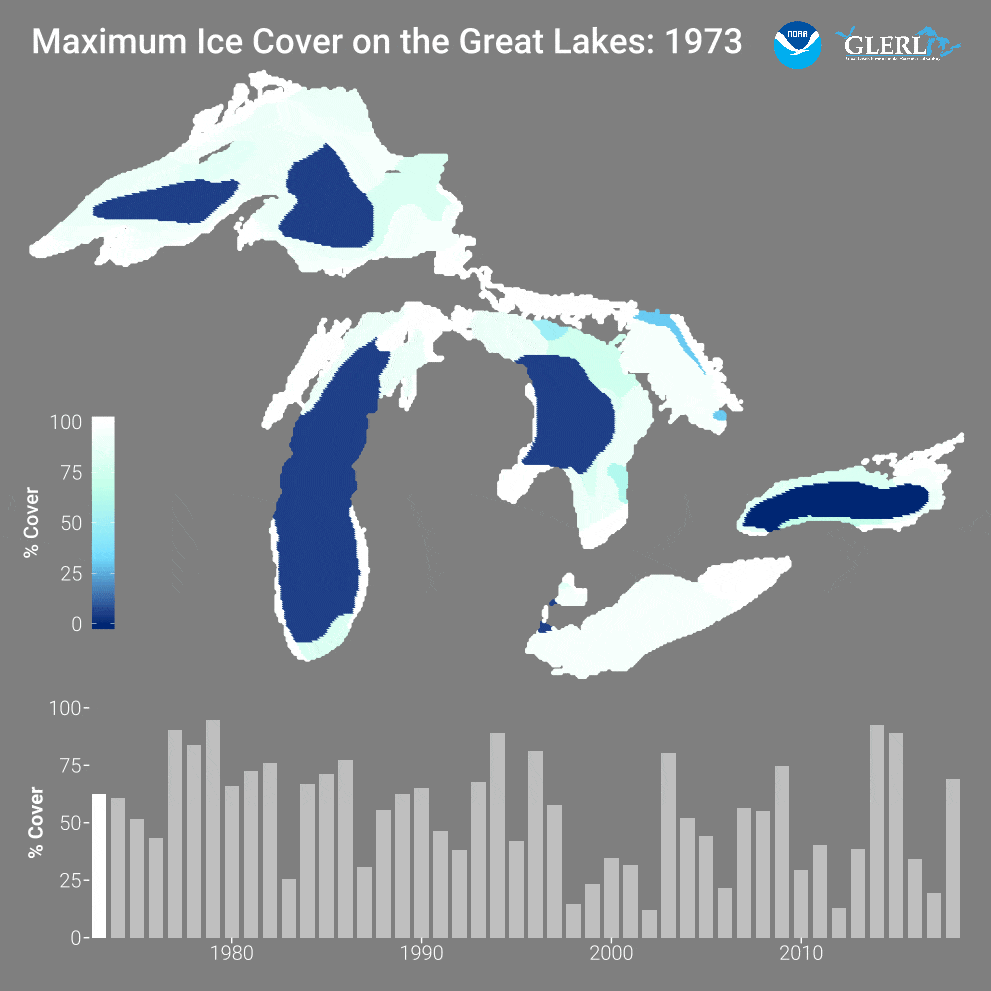 Get Five decades of Great Lakes Ice Coverage Data