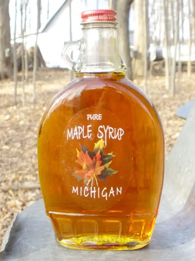 12oz bottle of battel s pure maple syrup