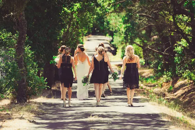 Bridal Party With Flowers