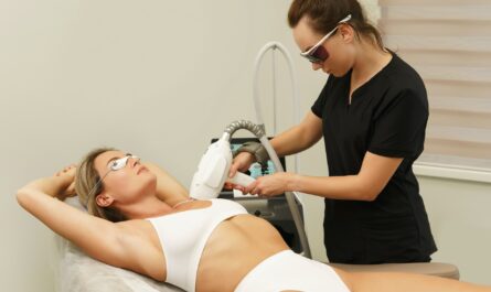 Image featuring an IPL device being used in a skincare procedure