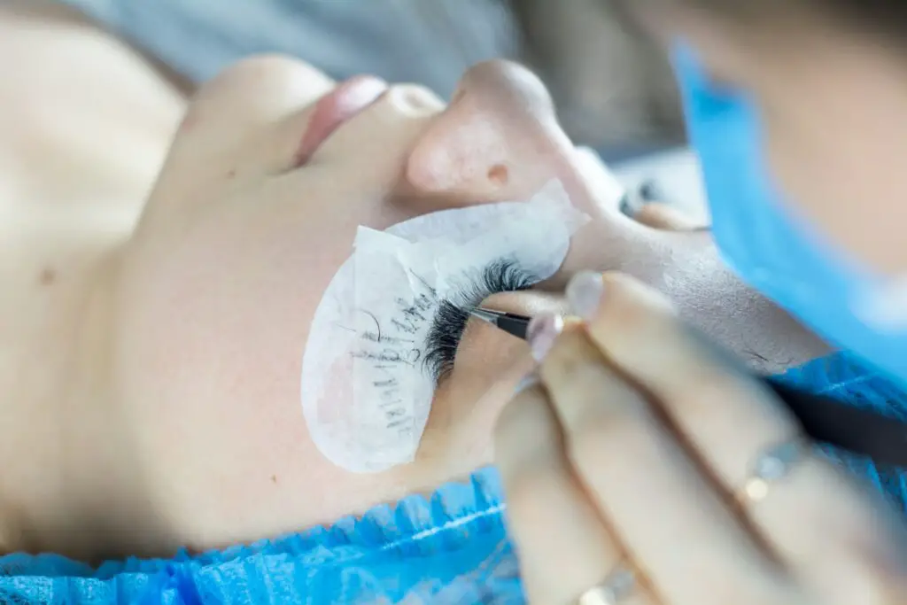 Lash Technician working
