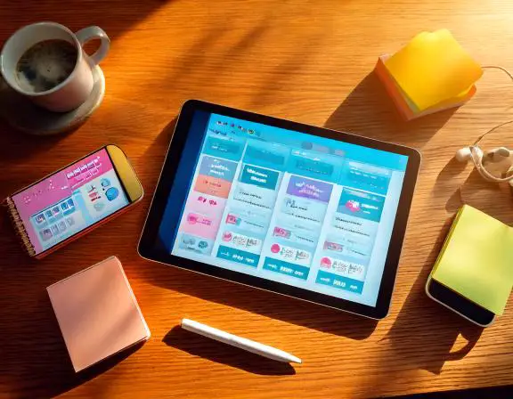 a tablet and phone on a table