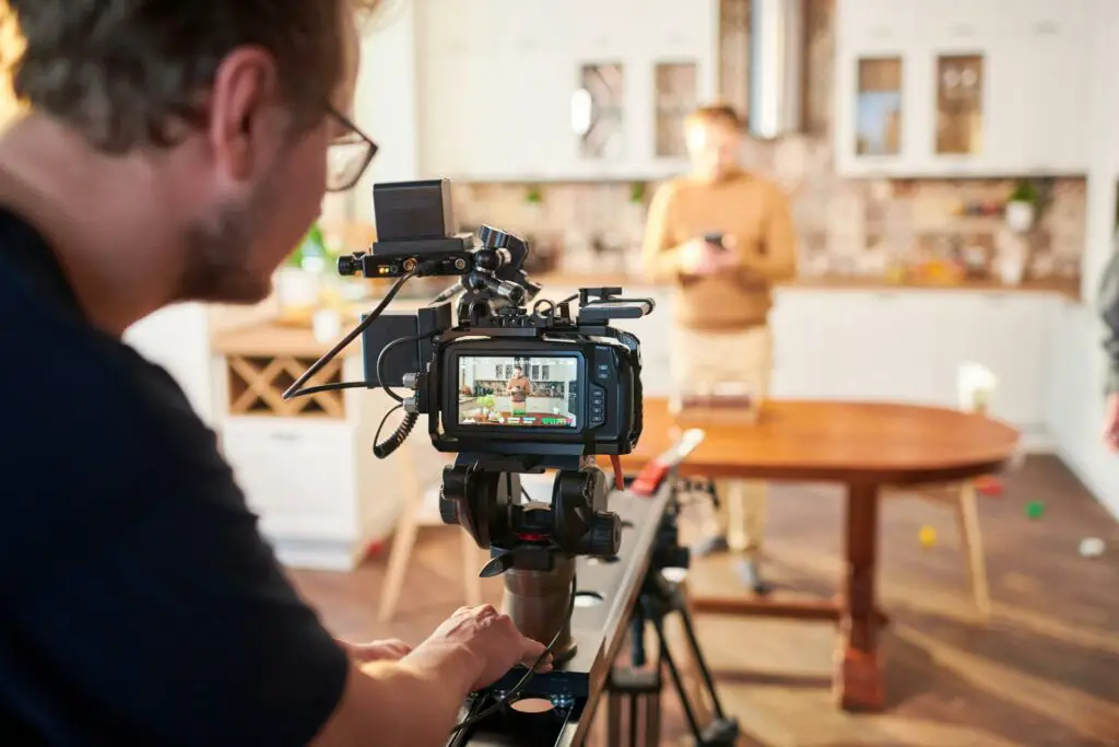 a man using a camera