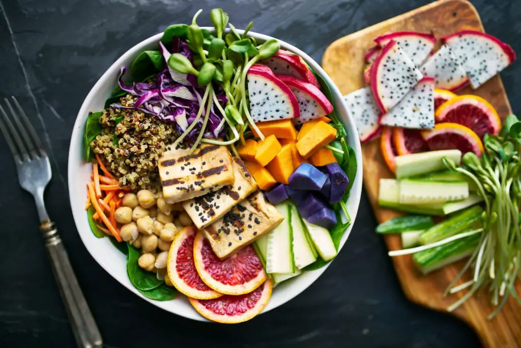 a bowl of food on a table